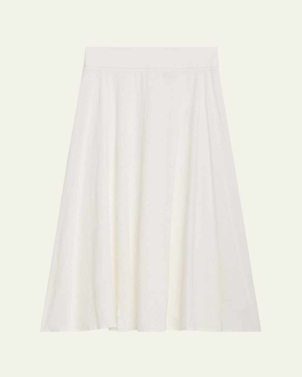 A-Line Stretch Linen Maxi Skirt